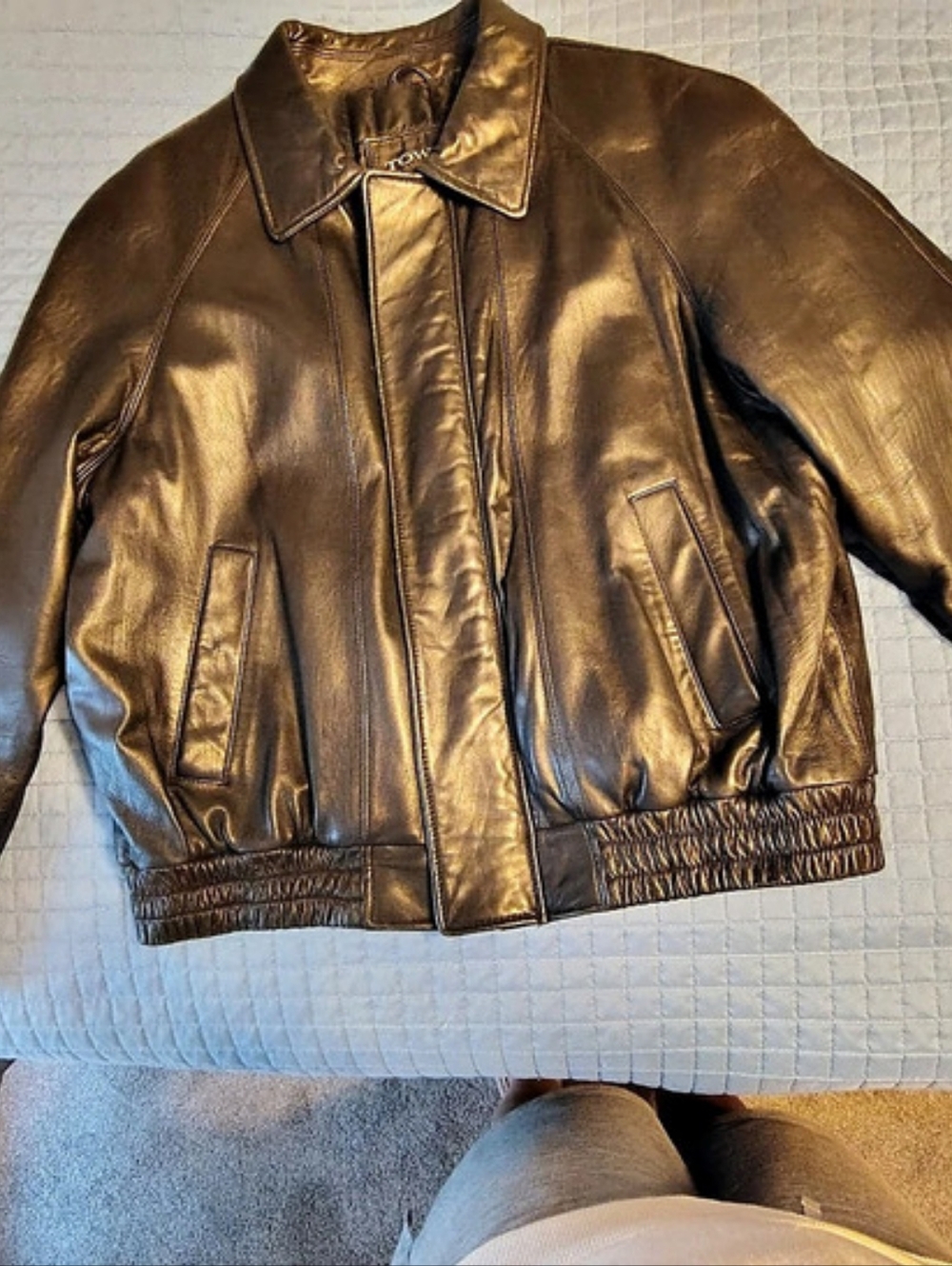 Towne by Marisa Christina Brown Leather Jacket Size XL